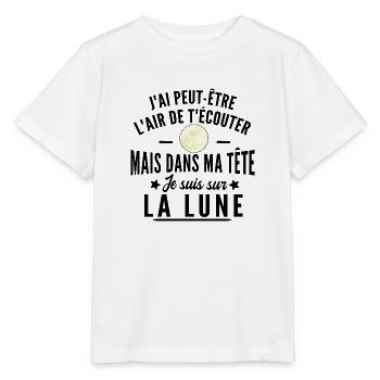 je suis sur la lune - T-shirt bio MINI CREATOR Stanley/Stella Enfant - blanc - Devant - Maike (125cm)