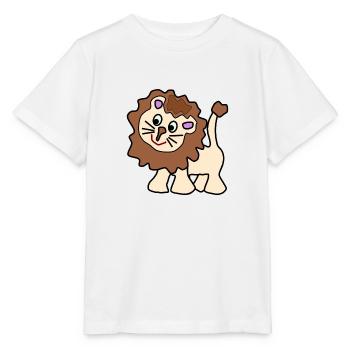 Cute funny brown lion - Stanley/Stella MINI CREATOR Kids’ T-Shirt - white - Front - Maike (125cm)