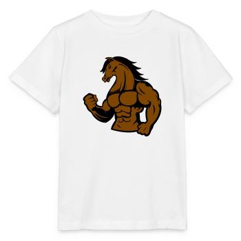 Cheval fort - T-shirt bio MINI CREATOR Stanley/Stella Enfant - blanc - Devant - Maike (125cm)
