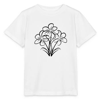 Fleur dessinée à la main - T-shirt bio MINI CREATOR Stanley/Stella Enfant - blanc - Devant - Maike (125cm)