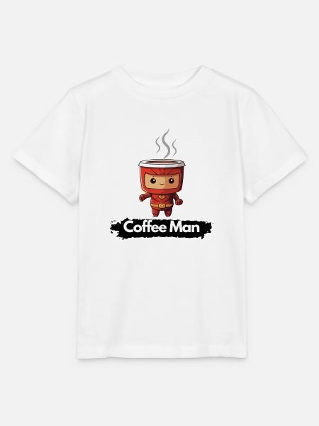 Coffee Man - Stanley/Stella Kinder T-Shirt MINI CREATOR  - Weiß
