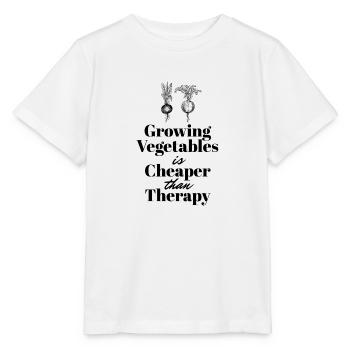 Growing Vegetables is Cheaper then Therapy - Stanley/Stella Kinder T-Shirt MINI CREATOR  - Weiß - Vorne - Maike (125cm)