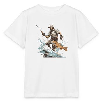Angeln Fishing Ausflug Fische See Angelrute fisher - Stanley/Stella Kinder T-Shirt MINI CREATOR  - Weiß - Vorne - Maike (125cm)