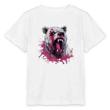 ours, animal, bête, faune, animal, sang, art, art, - T-shirt bio MINI CREATOR Stanley/Stella Enfant - blanc - Devant - Maike (125cm)