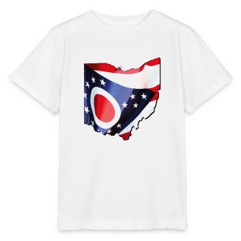 Ohio (United States) | Real Flag | Flag Map - Stanley/Stella MINI CREATOR Kids’ T-Shirt - white - Front - Maike (125cm)