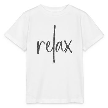 Black sparkle "relax" - Stanley/Stella MINI CREATOR Kids’ T-Shirt - white - Front - Maike (125cm)