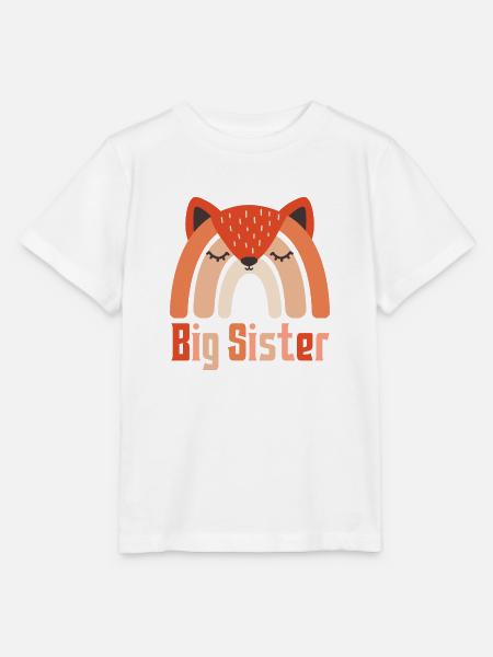 Grosse Schwester Fuchs Regenbogen big-sister-to-be - Stanley/Stella Kinder T-Shirt MINI CREATOR  - Weiß