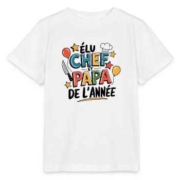 Elu chef et papa de l'année - T-shirt bio MINI CREATOR Stanley/Stella Enfant - blanc - Devant - Maike (125cm)