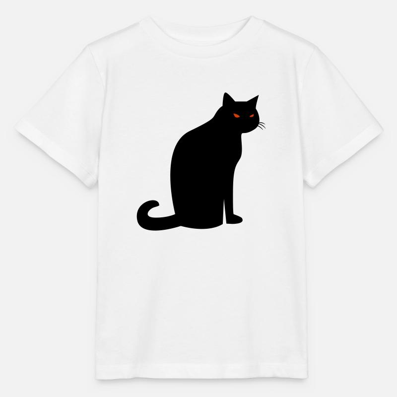 Chat noir effrayant Halloween - T-shirt bio MINI CREATOR Stanley/Stella Enfant - blanc