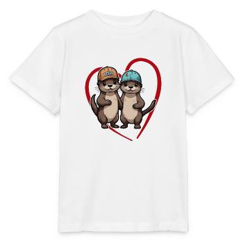 Two Cute Otter Buddies Buddies Forever - Stanley/Stella MINI CREATOR Kids’ T-Shirt - white - Front - Maike (125cm)