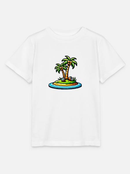 palmen insel - Stanley/Stella Kinder T-Shirt MINI CREATOR - Weiß