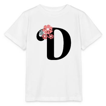 Minimalistischer Blumenbrief - Stanley/Stella Kinder T-Shirt MINI CREATOR  - Weiß - Vorne - Maike (125cm)