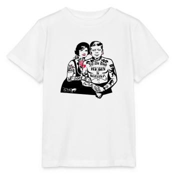 Pour The Hood - Berlin (pour les fonds clairs) - T-shirt bio MINI CREATOR Stanley/Stella Enfant - blanc - Devant - Maike (125cm)