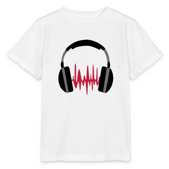headphones loud - Stanley/Stella MINI CREATOR Kids’ T-Shirt - white - Front - Maike (125cm)