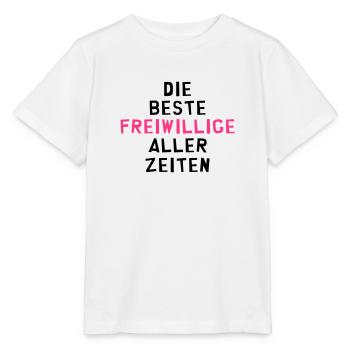 Freiwilliger - Freiwillige - Ehrenamt Solidarität - Stanley/Stella Kinder T-Shirt MINI CREATOR  - Weiß - Vorne - Maike (125cm)