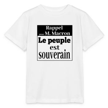 Rappel pour M. Macron le peuple est souverain - T-shirt bio MINI CREATOR Stanley/Stella Enfant - blanc - Devant - Maike (125cm)