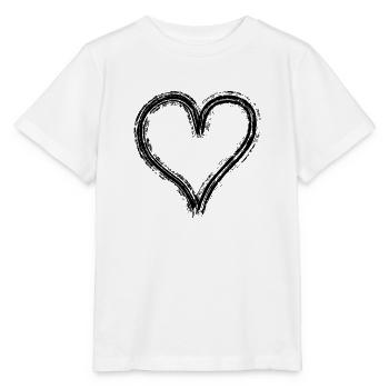 Graffiti coeur noir - T-shirt bio MINI CREATOR Stanley/Stella Enfant - blanc - Devant - Maike (125cm)
