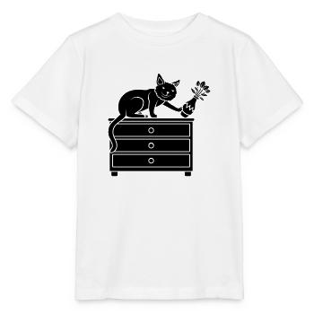 Vase de fleurs de bosses de chat effronté - T-shirt bio MINI CREATOR Stanley/Stella Enfant - blanc - Devant - Maike (125cm)