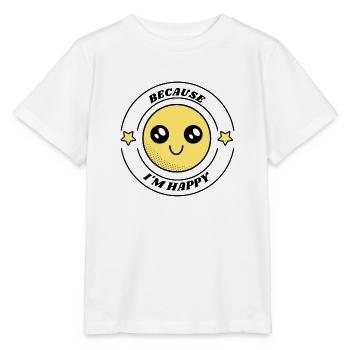 Weil ich glücklich bin - Stanley/Stella Kinder T-Shirt MINI CREATOR  - Weiß - Vorne - Maike (125cm)