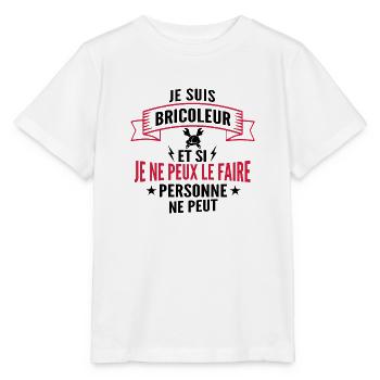 je suis bricoleur / cadeau humour bricoleur - T-shirt bio MINI CREATOR Stanley/Stella Enfant - blanc - Devant - Maike (125cm)