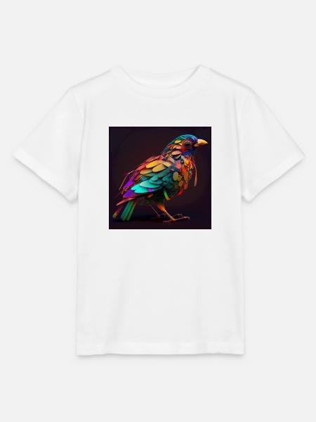 Farbiger Vogel, einzigartiges Design - Stanley/Stella Kinder T-Shirt MINI CREATOR  - Weiß