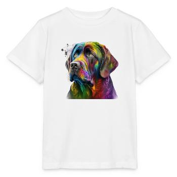 Colorful dog in splash art design - for everyone - Stanley/Stella MINI CREATOR Kids’ T-Shirt - white - Front - Maike (125cm)