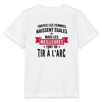 faire du tir à l arc / femme et tir à l'arc - T-shirt bio MINI CREATOR Stanley/Stella Enfant - blanc - Devant - Maike (125cm)