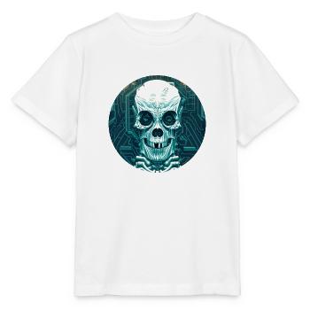 Cyber -Skull - Stanley/Stella Kinder T-Shirt MINI CREATOR  - Weiß - Vorne - Maike (125cm)
