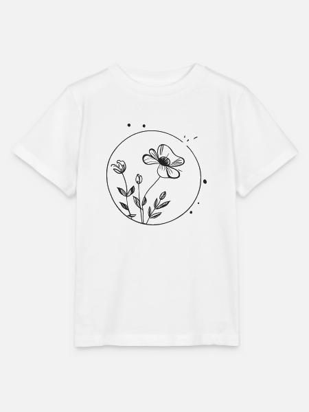 Mohnblume im Kreis - Stanley/Stella Kinder T-Shirt MINI CREATOR  - Weiß