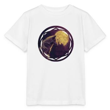 Le loup et la lune celtique - T-shirt bio MINI CREATOR Stanley/Stella Enfant - blanc - Devant - Maike (125cm)