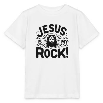Jesus ist mein Fels in der Brandung - Stanley/Stella Kinder T-Shirt MINI CREATOR  - Weiß - Vorne - Maike (125cm)