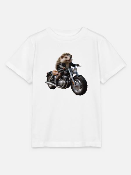 Biker-Igel - Stanley/Stella Kinder T-Shirt MINI CREATOR  - Weiß