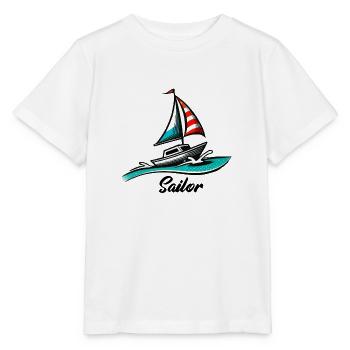 Navigation en bateau - T-shirt bio MINI CREATOR Stanley/Stella Enfant - blanc - Devant - Maike (125cm)