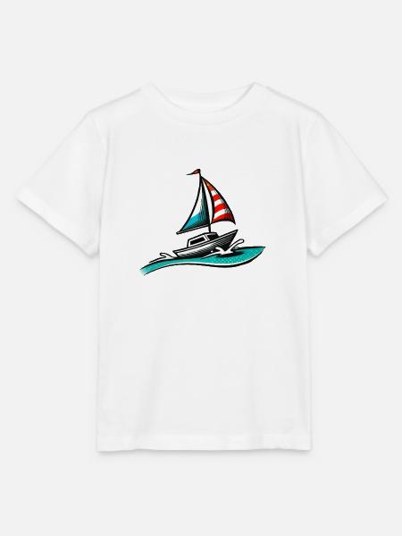 Boot Segeln - Stanley/Stella Kinder T-Shirt MINI CREATOR - Weiß
