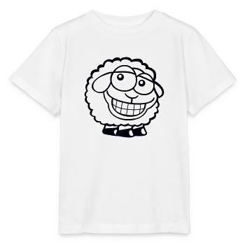 Schaf Grinsen Guckt Doof Frech Lächeln Glücklich - Stanley/Stella Kinder T-Shirt MINI CREATOR  - Weiß - Vorne - Maike (125cm)
