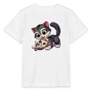 Chatte mère et enfant menteur - T-shirt bio MINI CREATOR Stanley/Stella Enfant - blanc - Devant - Maike (125cm)