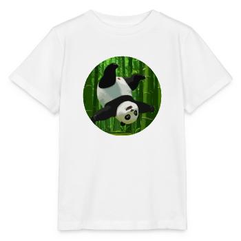 Panda macht einen Salto - Stanley/Stella Kinder T-Shirt MINI CREATOR  - Weiß - Vorne - Maike (125cm)