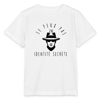 Je peux pas, j'ai identité secrète. - T-shirt bio MINI CREATOR Stanley/Stella Enfant - blanc - Devant - Maike (125cm)