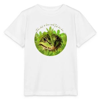 Grenouille Prince Roi Embrasse-Moi - T-shirt bio MINI CREATOR Stanley/Stella Enfant - blanc - Devant - Maike (125cm)