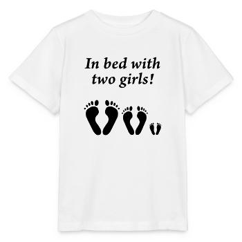 In bed with two girls - Stanley/Stella Kinder T-Shirt MINI CREATOR  - Weiß - Vorne - Maike (125cm)