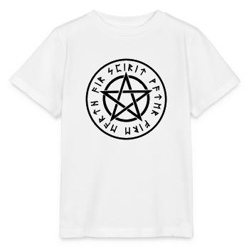 Pentagram, pentacle, rune, runen, symbole, zeichen - Stanley/Stella Kinder T-Shirt MINI CREATOR  - Weiß - Vorne - Maike (125cm)