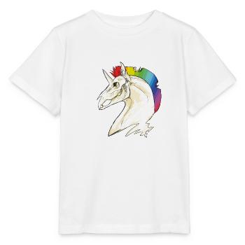 crâne licorne - T-shirt bio MINI CREATOR Stanley/Stella Enfant - blanc - Devant - Maike (125cm)