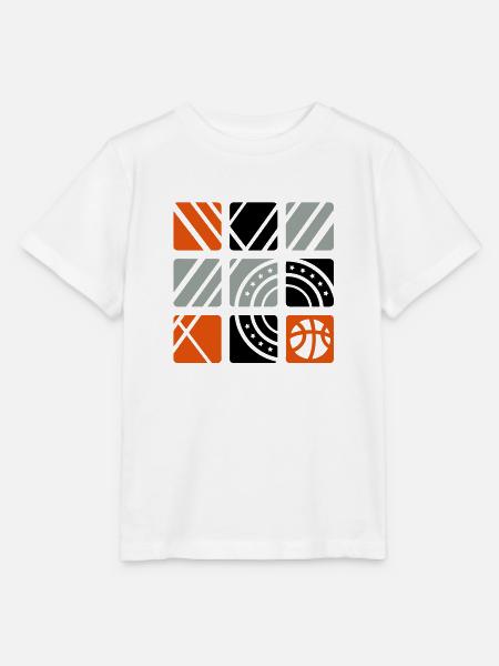 Basketball (Quadrate) - Stanley/Stella Kinder T-Shirt MINI CREATOR  - Weiß