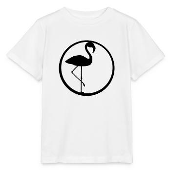 cercle noir rond logo silhouette contour flamant - T-shirt bio MINI CREATOR Stanley/Stella Enfant - blanc - Devant - Maike (125cm)