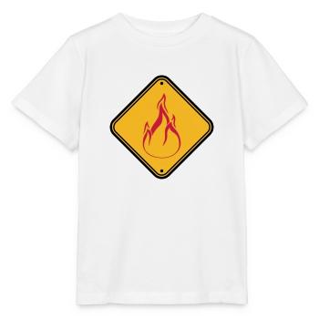 schild hinweis warnung achtung vorsicht gefahr feu - Stanley/Stella Kinder T-Shirt MINI CREATOR  - Weiß - Vorne - Maike (125cm)