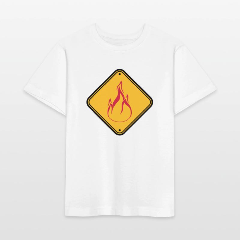 Shield note warning caution caution danger feu Stanley/Stella MINI CREATOR Kids’ T-Shirt