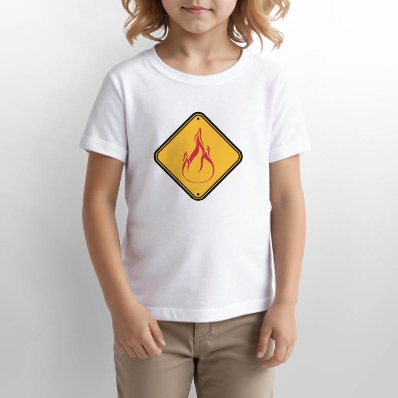 Shield note warning caution caution danger feu Stanley/Stella MINI CREATOR Kids’ T-Shirt