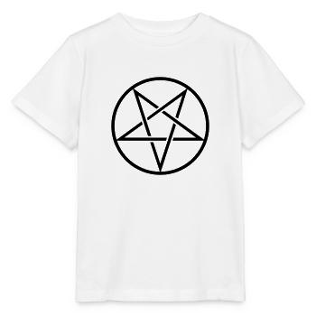 Pentagram in Circle 1c - Stanley/Stella MINI CREATOR Kids’ T-Shirt - white - Front - Maike (125cm)