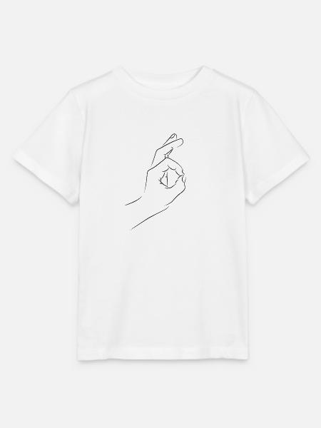 Strichzeichnung Finger Hand Loch - Stanley/Stella Kinder T-Shirt MINI CREATOR - Weiß