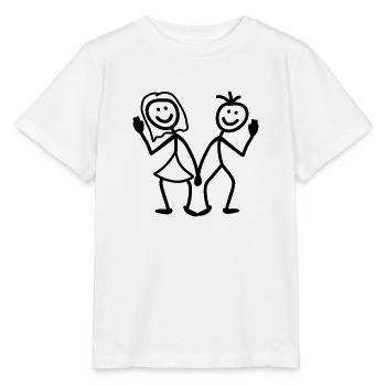 Friendly Couple - Stanley/Stella MINI CREATOR Kids’ T-Shirt - white - Front - Maike (125cm)